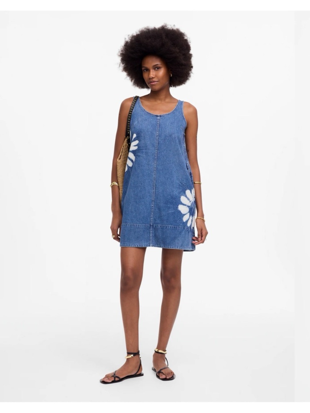Madewell Denim Scoop Mini Dress Shibori Wash Airy - Picture 4 of 13
